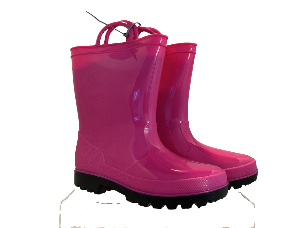 ZOOGS Hot Pink Rain or Garden Boots Girls Size 13, Black Soles Brand New